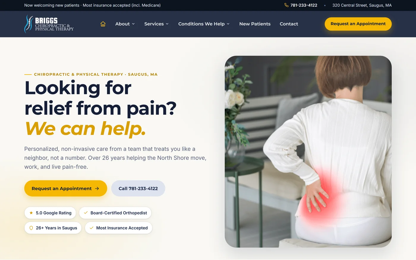 Briggs Chiropractic & Physical Therapy homepage