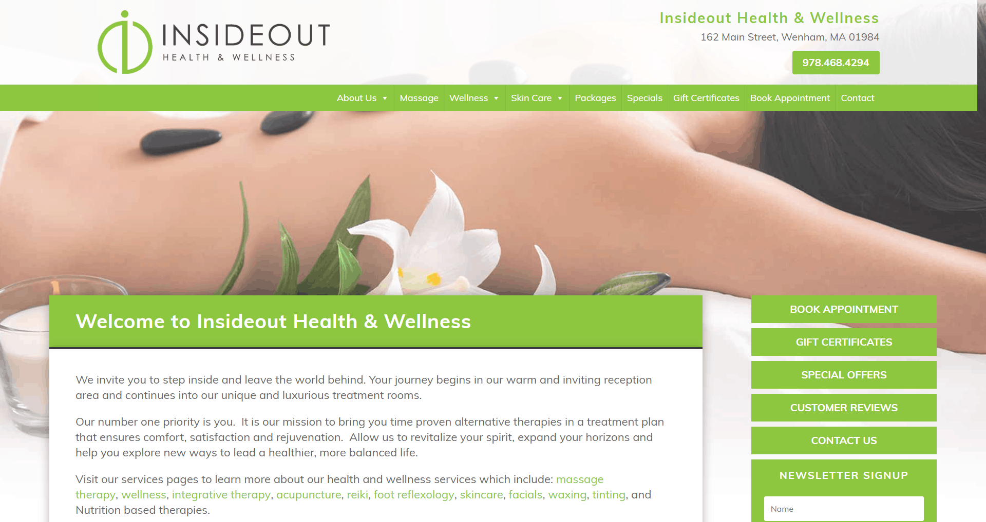 Website Re-Design Insideout Health & Wellness