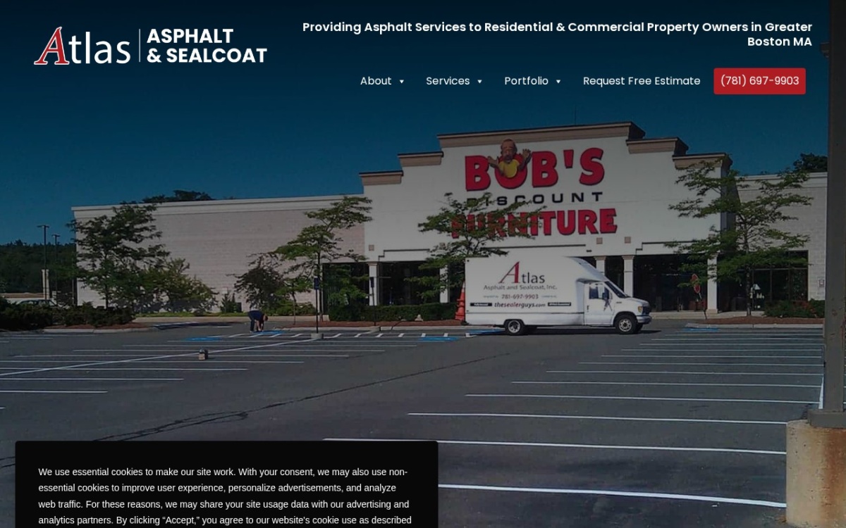 Atlas Asphalt & Sealcoat website homepage
