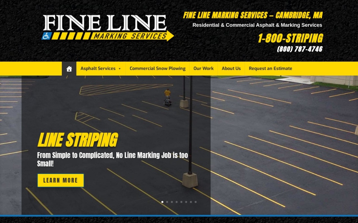 Fine Line Marking Services website homepage