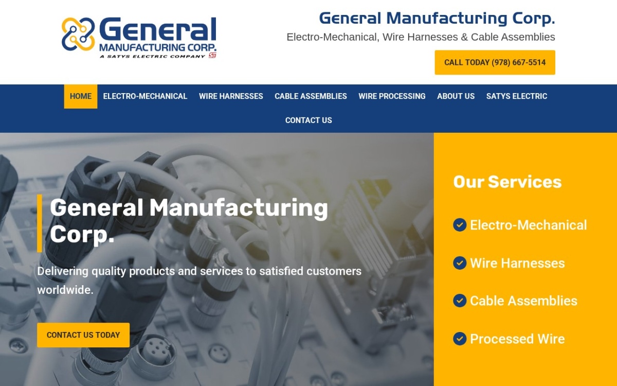 General Manufacturing Corp. website homepage