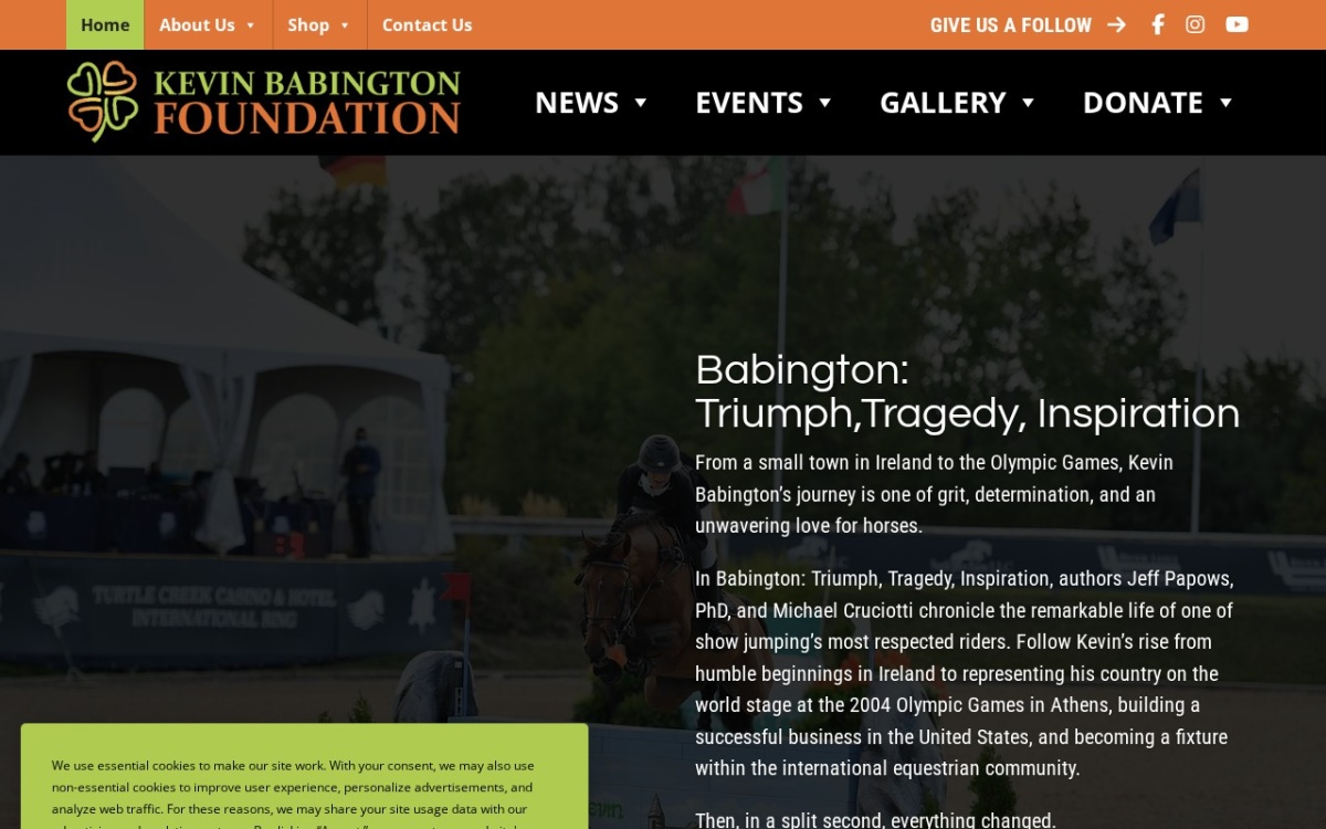 Kevin Babington Foundation website homepage