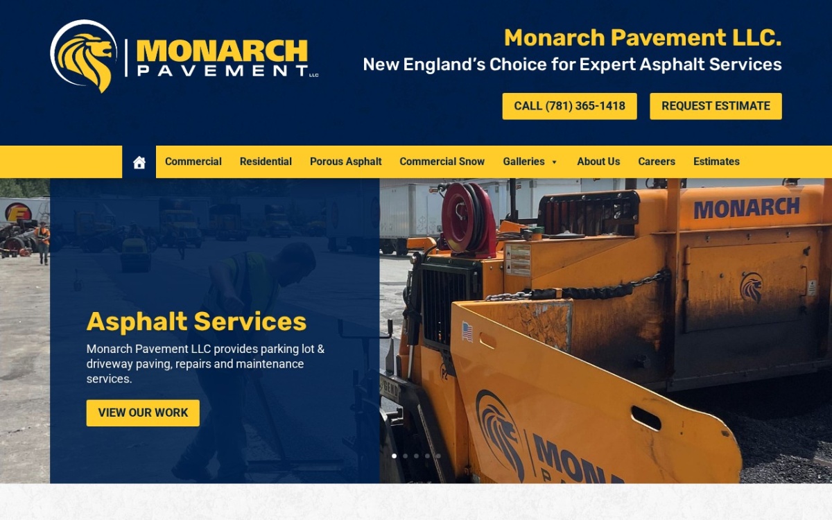 Monarch Pavement website homepage