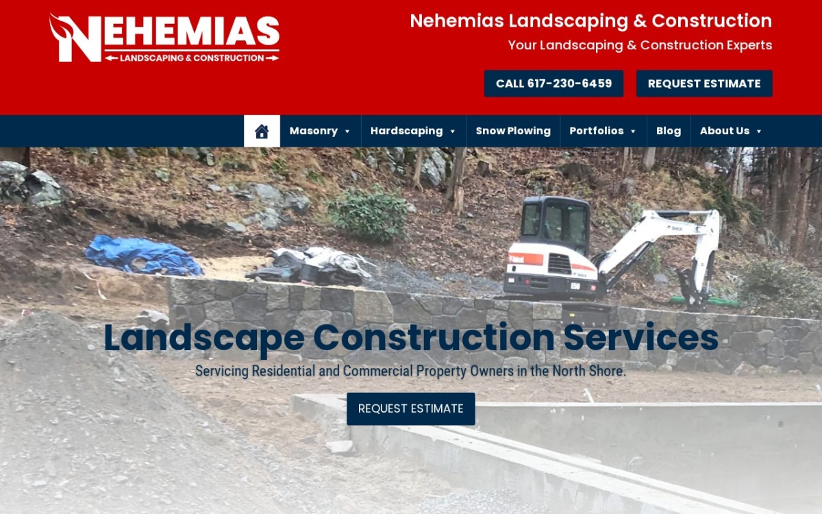 Nehemias Landscaping & Construction website homepage
