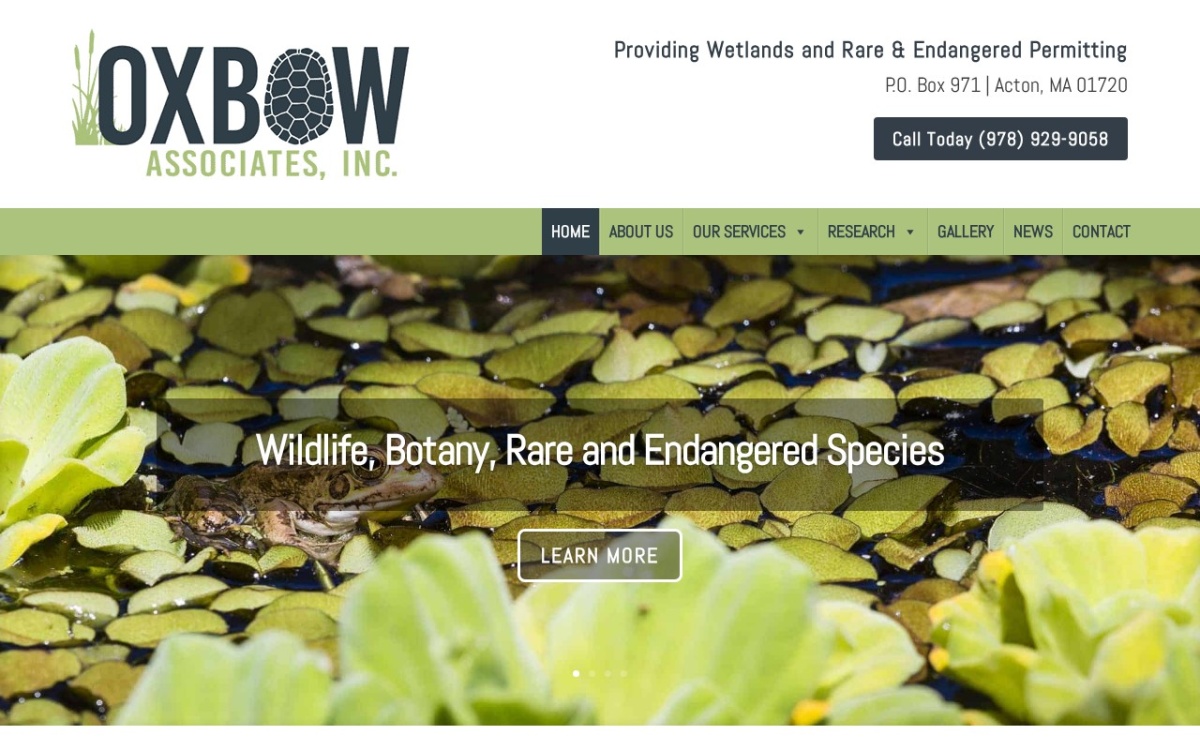 Oxbow Associates, Inc. website homepage