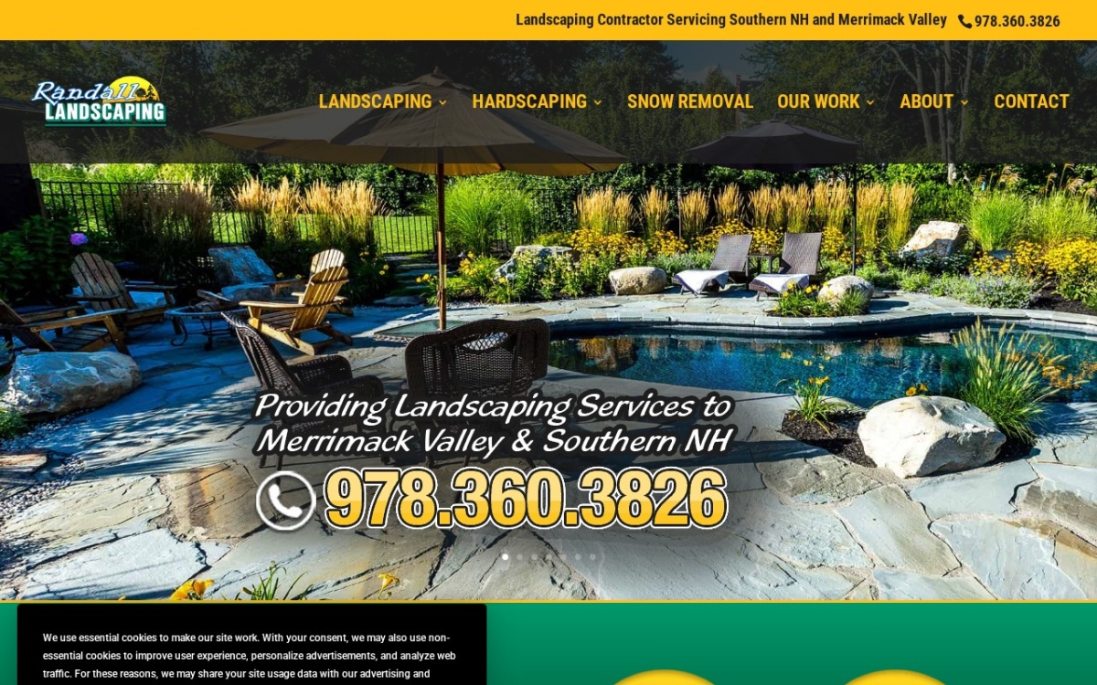 Randall Landscaping website homepage