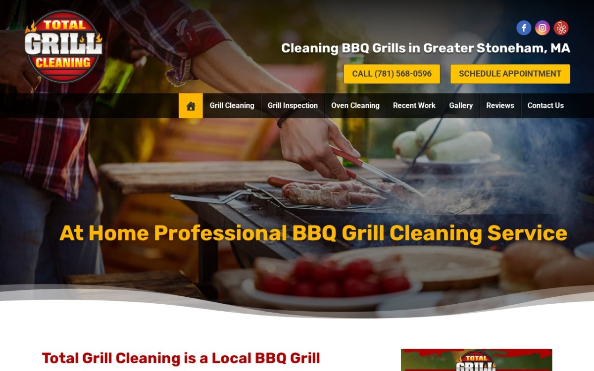 Total Grill Cleaning website homepage