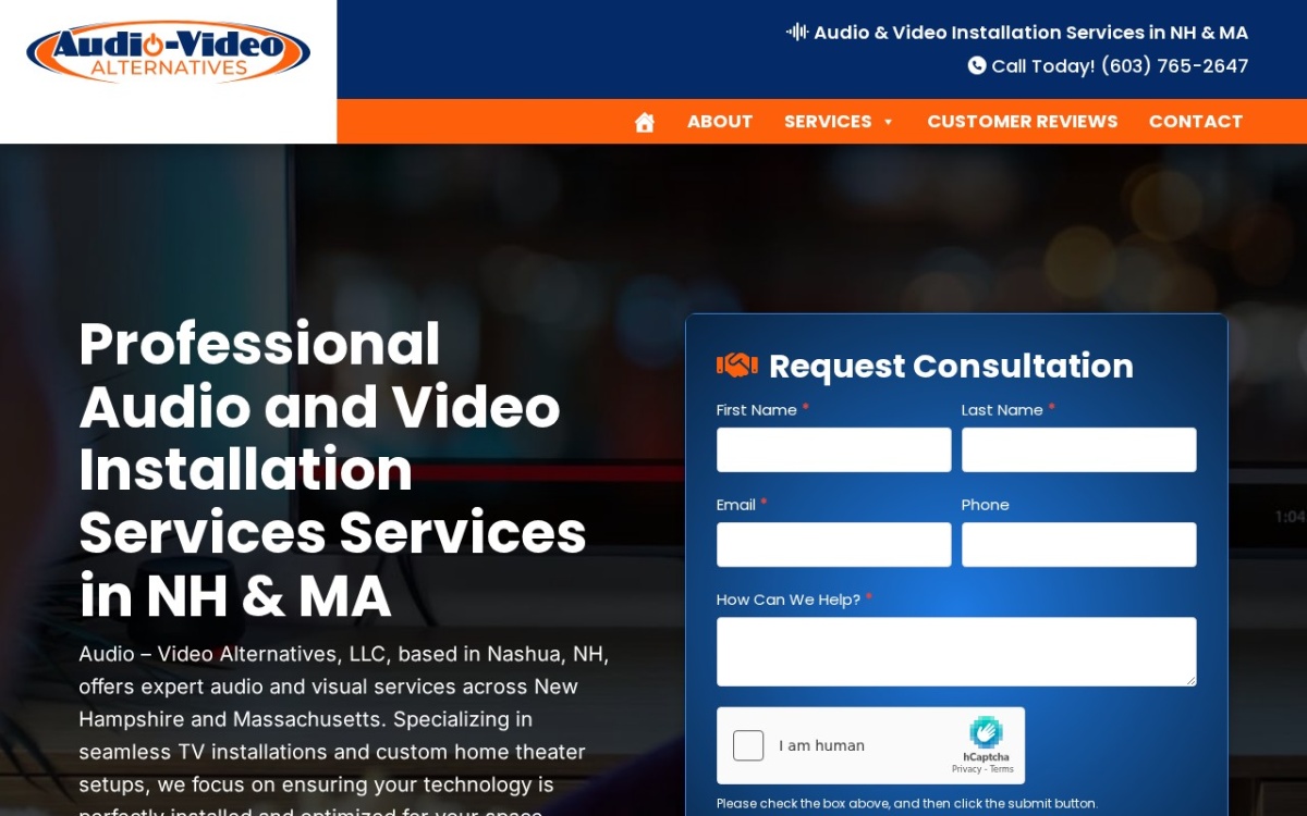 Audio - Video Alternatives website homepage