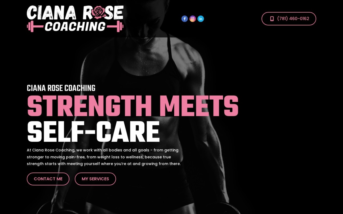 Ciana Rose Coaching website homepage